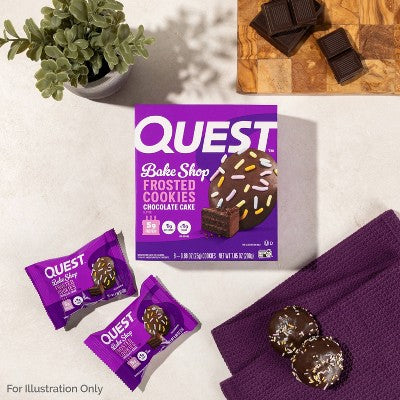 Quest Nutrition Bake Shop Chocolate Cake Flavor Frosted Cookies - 5g Protein - 7.04oz/8ct
