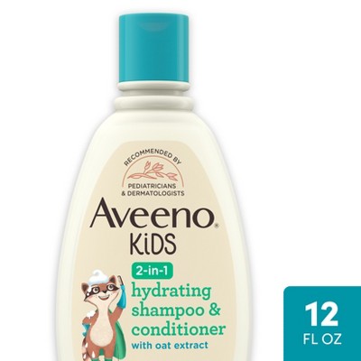 Aveeno Kids' 2-in-1 Hydrating Shampoo & Conditioner, Gently Cleanses, Conditions & Detangles Kids Hair - 12 fl oz