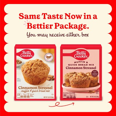 Betty Crocker Cinnamon Streusel Muffin Mix - 13.9oz: No Artificial Sweeteners, No High Fructose Corn Syrup