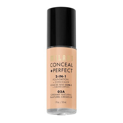 Milani Conceal + Perfect 2-in-1 Foundation + Concealer - 02A Creamy Natural - 1 fl oz