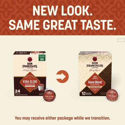 Don Francisco's Kona Blend Medium Roast Coffee - Single Serve Pods - 24ct: Compatible With Keurig, Arabica Beans