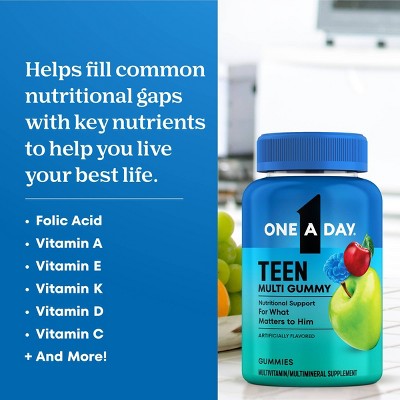 One A Day Teen Multivitamin Gummies for Boys, with B Vitamins - 150ct