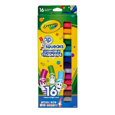 Crayola 16ct Washable Pip-Squeaks Broad Line Markers, Toddler School Supplies, Classroom Essentials for Elementary Teachers, Coloring Gift, Ages 3+