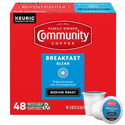 Community Breakfast Blend Coffee Pods - 48ct/18.1oz: Medium Roast, Arabica Beans, Keurig Compatible