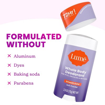 Lume Whole Body Women's Smooth Solid Deodorant Soft Powder Scent - Aluminum-Free 2.6oz