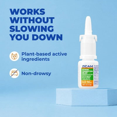 Zicam Extreme Congestion Relief No-Drip Nasal Spray with Soothing Aloe Vera - 0.5oz
