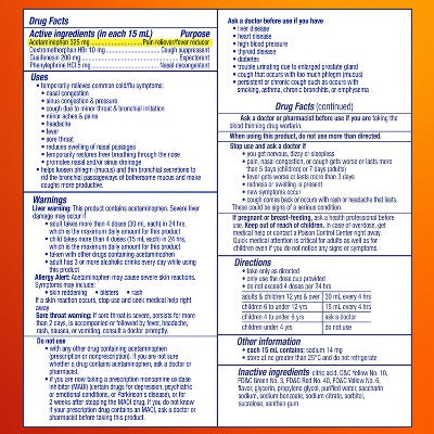 Vicks DayQuil Severe Cold & Flu Medicine Liquid - Honey - 12 fl oz: Primary Active Ingredient Acetaminophen, Strength 325 mg