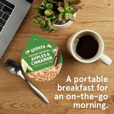 Quaker Instant Oatmeal Cup Apple Cinnamon 1.51oz: No Artificial Flavors, No Preservatives