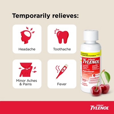 Infants' Tylenol Pain & Fever Reducer Liquid - Acetaminophen - Dye-Free Cherry - 2 fl oz