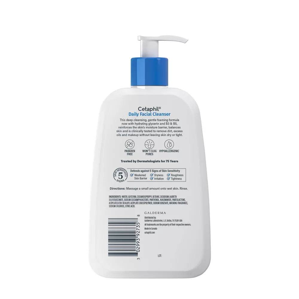 Cetaphil Daily Facial Cleanser, Normal to Oily Skin, 8 oz - OTC Shoppe Express