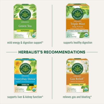 Traditional Medicinals Organic Peppermint Herbal Tea - 16ct: Non-Caffeinated, Gluten-Free