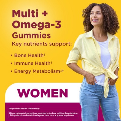 Nature Made Multi for Her + Omega-3 Gummies - Lemon, Orange & Strawberry