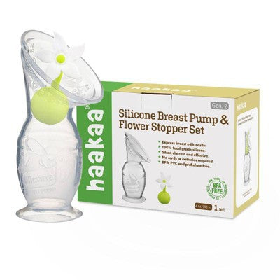 haakaa Breast Pump with Suction Base and Flower Stopper