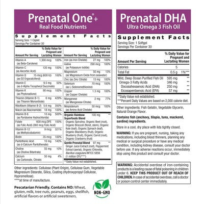 Rainbow Light Prenatal Daily Duo Multivitamin Dietary Supplement Tablets and Softgels - 60ct