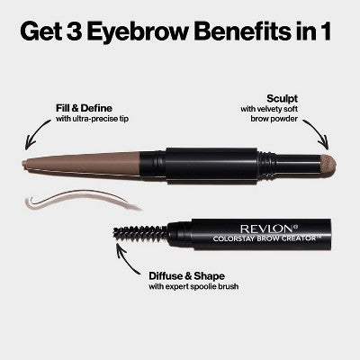 Revlon Colorstay Brow Creator - Waterproof Pencil & Powder - 605 Soft Brown - 0.003oz: Contains Vitamin E, Contains Vitamin C