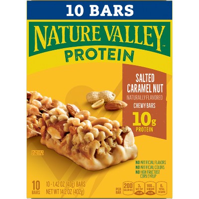 Nature Valley Protein Salted Caramel Nut Value pack - 14.oz/10ct: Gluten-Free, No Artificial Flavors, 10g Protein