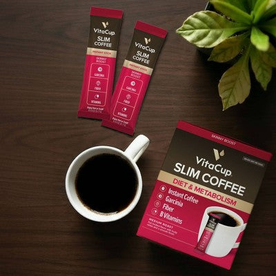 VitaCup Slim Ground Coffee (Diet & Metabolism) w/ Garcinia, Ginseng, & B Vitamins, Medium Roast - 10oz