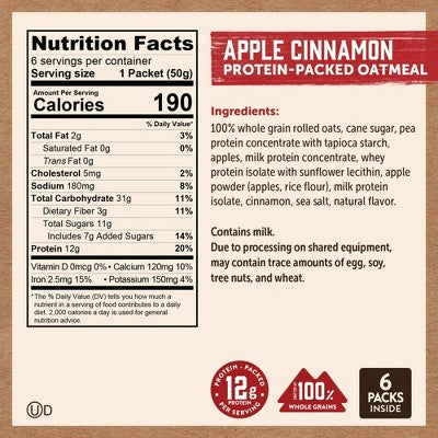 Kodiak Protein-Packed Instant Oatmeal Packets - 6ct