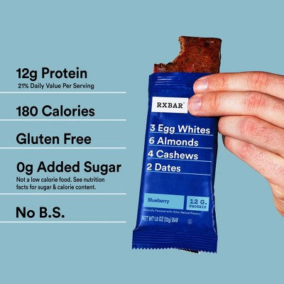 RXBAR Blueberry Protein Bars - 12g Protein - 18.3oz/10ct