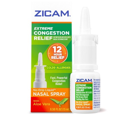 Zicam Extreme Congestion Relief No-Drip Nasal Spray with Soothing Aloe Vera - 0.5oz