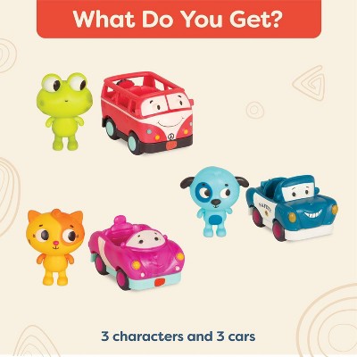 B. toys Light Up Cars 3 pack - Lolo, Woofer, Jax
