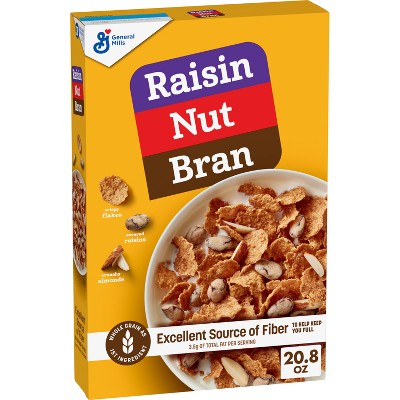 Raisin Nut Bran Breakfast Cereal 20.8oz - General Mills: No Artificial Sweeteners, Whole Grain