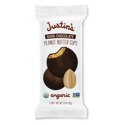 Justin's Organic Dark Chocolate Peanut Butter Cups Candy  - 1.4oz