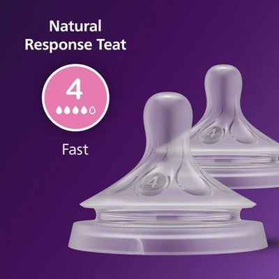 Philips Avent Natural Response Nipples - Fast Flow - Flow 4 - 2pk