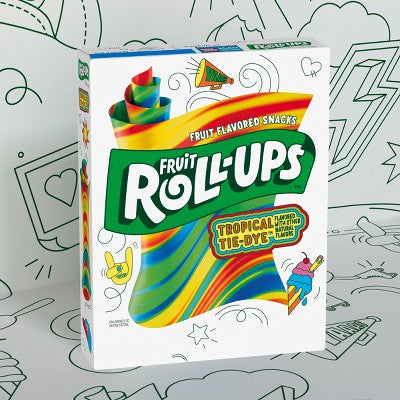 Betty Crocker Fruit Roll-Ups Tropical Tie-Dye Snacks - 10ct/5oz: Gluten-Free, Plant-Based