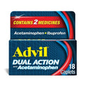 Advil Dual Action Acetaminophen 250mg + Ibuprofen 125mg Coated Caplets - 18ct