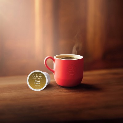 Café Escapes Chai Latte Coffee Pods Flavored Coffee Dark Roast - 24ct