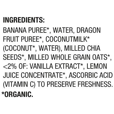 Happy Tot Super Morning Dairy-Free Organic Bananas, Dragonfruit, Coconut Milk, Oats & Chia Toddler Pouch - 4oz