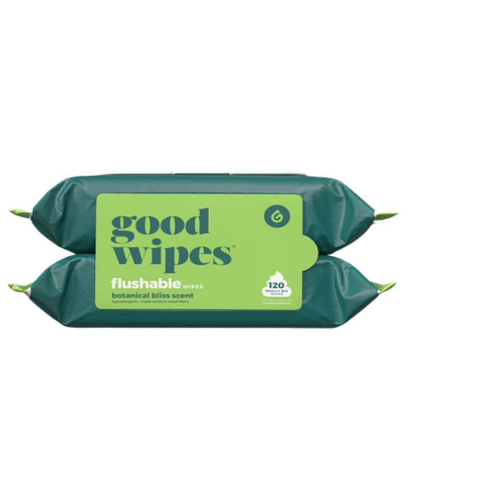 Goodwipes Botanical Bliss Flushable Wipes - 2pk/60ct