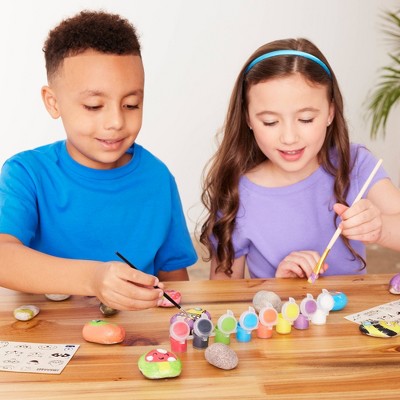 Hide & Seek Rock Painting Kit - Creativity for Kids: Paints, Stickers, Rocks, Brush, Craft Activity for Ages 6+