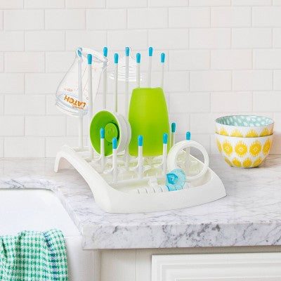 Munchkin Fold Cup and Bottle Drying Rack - White: Freestanding Plastic, Countertop Kitchen Rack
