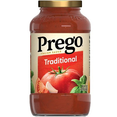 Prego Pasta Sauce Traditional Italian Tomato Sauce 24oz: Gluten-Free, No Artificial Colors, Vegan