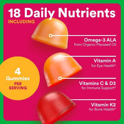 SmartyPants Organic Women's Multi & Vegetarian Omega 3 Gummy Vitamins with D3, C & B12 - 90 ct