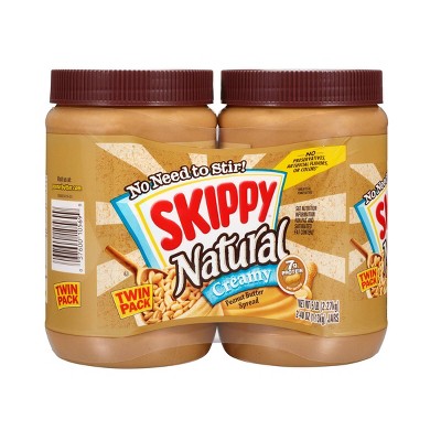 Skippy Twin Pack Creamy Peanut Butter - 40oz: Gluten-Free, No Artificial Flavors, No Preservatives