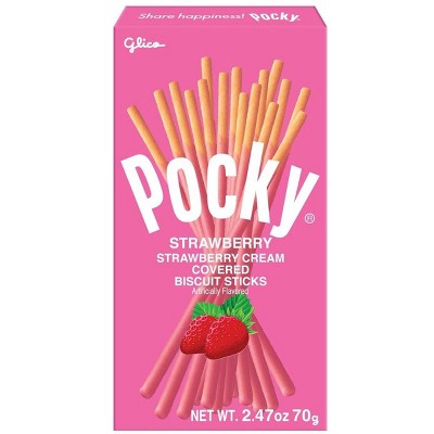 Glico Pocky Strawberry Cream Covered Biscuit Sticks - 2.47oz