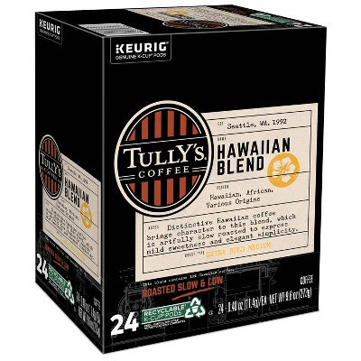 Tully's Coffee Hawaiian Blend Coffee Pods - Medium Roast - 24ct