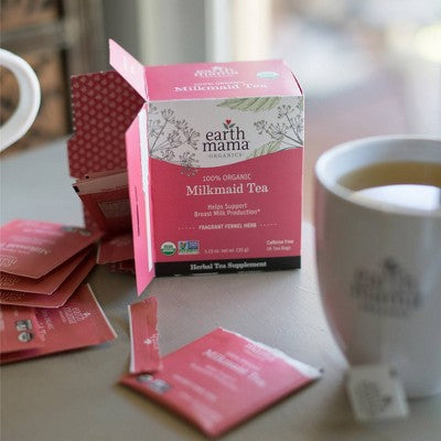 Earth Mama Organic Milkmaid for Lactation and Breast Milk Production Herb Bagged Teas - 16ct