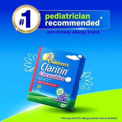 Children's Claritin 24 Hour Allergy Relief Chewable Tablets - Grape - Loratadine


