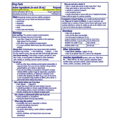 Vicks NyQuil Cold & Flu Medicine Liquid - Cherry - 12 fl oz: Acetaminophen, 1 Package Quantity