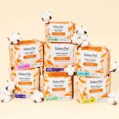 Honey Pot 100% Organic Cotton Comfort Cover Super Pads - 16 ct