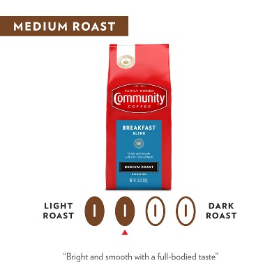 Community Coffee Breakfast Blend Medium Roast Ground Coffee - 32oz: Arabica Beans, Hazelnut, Honey