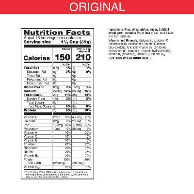 Kellogg's Special K Original Breakfast Cereal - 18oz: Low Fat, Cholesterol Free