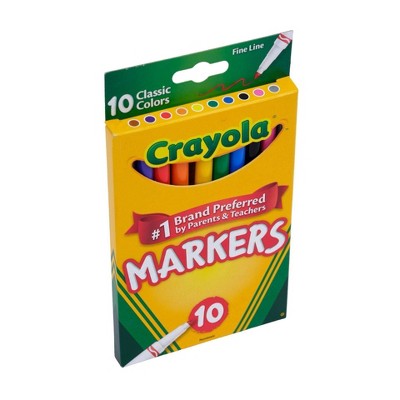 Crayola 10ct Fine Line Markers, Elementary School Supplies for Kids, Art Classroom Must Haves, Drawing & Coloring Gift, Ages 3+
