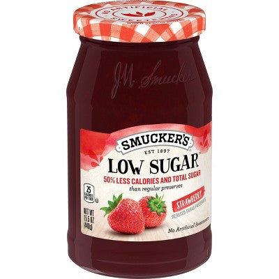 Smucker's Low Sugar Strawberry Preserves - 15.5oz: No Artificial Sweeteners