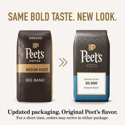 Peet's Coffee Big Bang Medium Roast Ground Coffee - 10.5oz: Arabica Beans, Citrus & Milk Chocolate