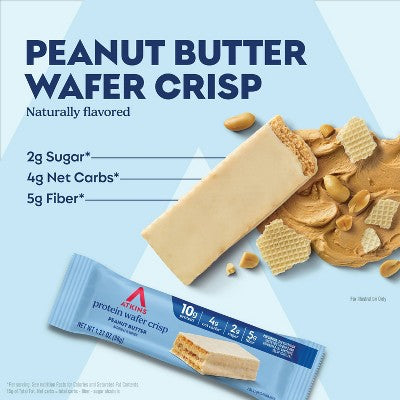 Atkins Peanut Butter Whey Protein Wafer Crisp Protein Bars - 10g Protein - 5ct